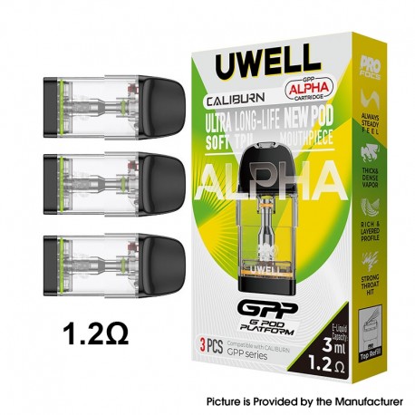 [Ships from Bonded Warehouse] Authentic Uwell Caliburn GPP Alpha Cartridge for Caliburn G5- 1.2ohm, 3.0ml, Top Refill (3 PCS)
