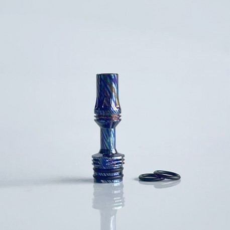 RekaVape Four One Five 415 Tombo Giri Style MTL 510 Drip Tip - Titanium Damascus