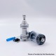 YFTK KF Kayfun Lite Plus Five Pawns Style RTA Rebuildable Tank Atomizer - Silver, 316 Stainless Steel, 2.5ml, 22mm Diameter