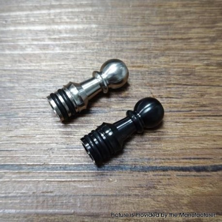 YFTK Five Pawns Style 510 Drip Tip - Black, Stainless Steel, 25mm
