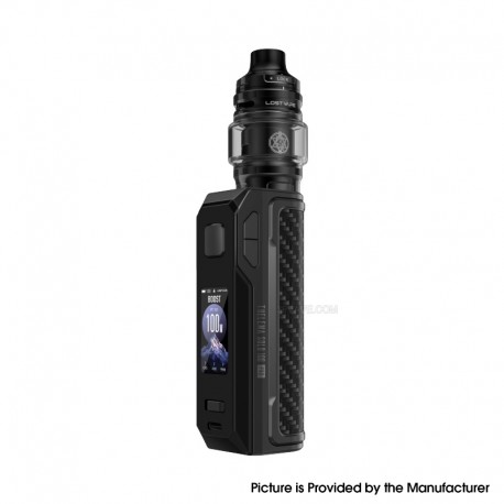 [Ships from Bonded Warehouse] Authentic Lost Vape Thelema Solo 100 Pro 100W Mod Kit - Carbon Black, 5~100W, 1 x 18650/21700, 5ml