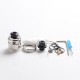 Authentic Yachtvape Claymore RDA Rebuildable Dripping Atomizer w/ BF Pin - Polish Silver, 24mm diameter