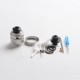 Authentic Yachtvape Claymore RDA Rebuildable Dripping Atomizer w/ BF Pin - Sand Blast Silver, 24mm diameter