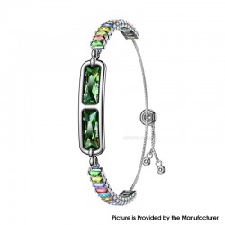 BH3 Multifunctional Health Monitoring Smart Bracelet Heart Rate Blood Oxygen Tracking Rhinestone Wristband - Green Colorful