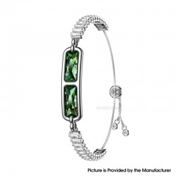 BH3 Multifunctional Health Monitoring Smart Bracelet Heart Rate Blood Oxygen Tracking Rhinestone Wristband - Green White
