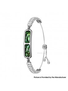BH3 Multifunctional Health Monitoring Smart Bracelet Heart Rate Blood Oxygen Tracking Rhinestone Wristband - Green White