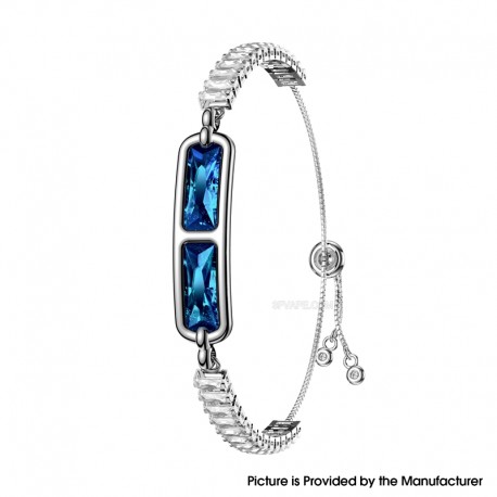 BH3 Multifunctional Health Monitoring Smart Bracelet Heart Rate Blood Oxygen Tracking Rhinestone Wristband - Blue White