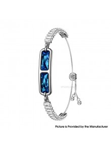 BH3 Multifunctional Health Monitoring Smart Bracelet Heart Rate Blood Oxygen Tracking Rhinestone Wristband - Blue White