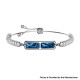 BH3 Multifunctional Health Monitoring Smart Bracelet Heart Rate Blood Oxygen Tracking Rhinestone Wristband - Blue White
