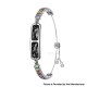 BH3 Multifunctional Health Monitoring Smart Bracelet Heart Rate Blood Oxygen Tracking Rhinestone Wristband - Black Colorful