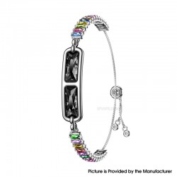 BH3 Multifunctional Health Monitoring Smart Bracelet Heart Rate Blood Oxygen Tracking Rhinestone Wristband - Black Colorful