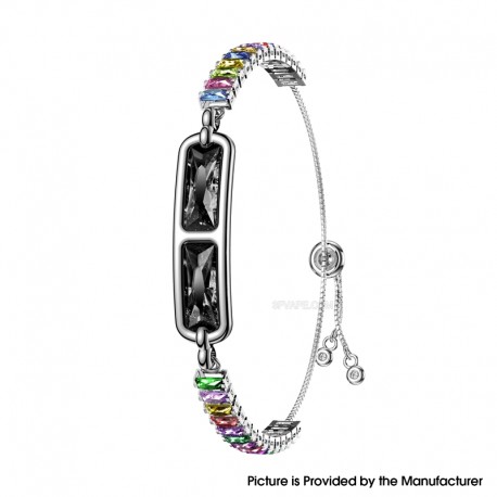 BH3 Multifunctional Health Monitoring Smart Bracelet Heart Rate Blood Oxygen Tracking Rhinestone Wristband - Black Colorful