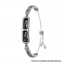 BH3 Multifunctional Health Monitoring Smart Bracelet Heart Rate Blood Oxygen Tracking Rhinestone Wristband - Black Colorful