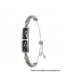 BH3 Multifunctional Health Monitoring Smart Bracelet Heart Rate Blood Oxygen Tracking Rhinestone Wristband - Black Colorful
