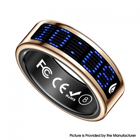 SR16 Digital Display Smart Ring Sleep Tracking Blood Oxygen Heart Rate Monitor with Charging Case - Rose Gold, Size 9