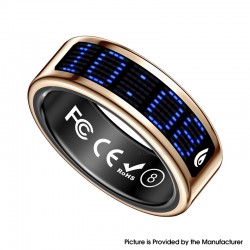 SR16 Digital Display Smart Ring Sleep Tracking Blood Oxygen Heart Rate Monitor with Charging Case - Rose Gold, Size 14