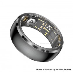 SY15 Smart Ring Health Monitor with Charging Case Heart Rate Blood Oxygen Sleep Tracking Finger Ring - Black, Size 9
