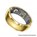 SY15 Smart Ring Health Monitor with Charging Case Heart Rate Blood Oxygen Sleep Tracking Finger Ring - Gold, Size 10