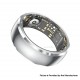 SY15 Smart Ring Health Monitor with Charging Case Heart Rate Blood Oxygen Sleep Tracking Finger Ring - Silver, Size 11