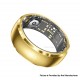 SY15 Smart Ring Health Monitor with Charging Case Heart Rate Blood Oxygen Sleep Tracking Finger Ring - Gold, Size 12