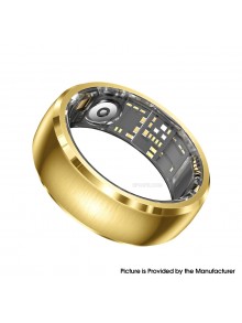 SY15 Smart Ring Health Monitor with Charging Case Heart Rate Blood Oxygen Sleep Tracking Finger Ring - Gold, Size 12