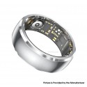 SY15 Smart Ring Health Monitor with Charging Case Heart Rate Blood Oxygen Sleep Tracking Finger Ring - Silver, Size 12