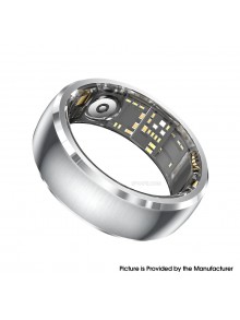 SY15 Smart Ring Health Monitor with Charging Case Heart Rate Blood Oxygen Sleep Tracking Finger Ring - Silver, Size 12