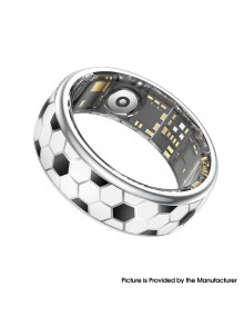 SY15 Smart Ring Health Monitor with Charging Case Heart Rate Blood Oxygen Sleep Tracking Finger Ring - Black White, Size 13