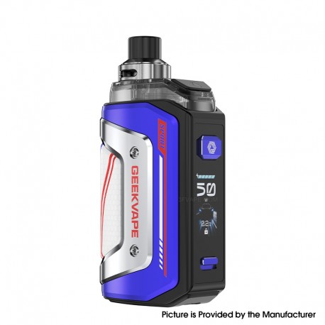 [Ships from Bonded Warehouse] Authentic GeekVape Aegis Hero 5 50W Pod Mod Kit - Recing Blue, VW 5~50W, 2000mAh, 6.5ml, 0.2ohm