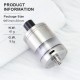 SXK Calibre Style MTL / RDL RTA Tank - Silver, 4.5ml, Air Pin 0.8, 1.0, 1.2, 1.5, 1.8, 2.0, 2.5, 2.8, 3.0, 3.5mm, 23mm Diameter