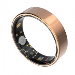 TK5 Smart Ring Health Tracker Waterproof Heart Rate Blood Oxygen Sleep Monitor with Charging Case - Rose Gold, Size 8
