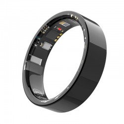 TK5 Smart Ring Health Tracker Waterproof Heart Rate Blood Oxygen Sleep Monitor with Charging Case - Black, Size 10