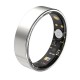 TK5 Smart Ring Health Tracker Waterproof Heart Rate Blood Oxygen Sleep Monitor with Charging Case - Silver, Size 10