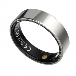 TK5 Smart Ring Health Tracker Waterproof Heart Rate Blood Oxygen Sleep Monitor with Charging Case - Silver, Size 11
