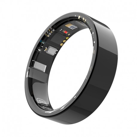 TK5 Smart Ring Health Tracker Waterproof Heart Rate Blood Oxygen Sleep Monitor with Charging Case - Black, Size 13
