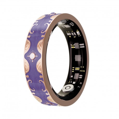Smart Ring V10 Fitness Tracker with Heart Rate & Blood Oxygen Monitor - Glory Purple, Size 7