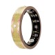 Smart Ring V10 Fitness Tracker with Heart Rate & Blood Oxygen Monitor Champagne Yellow, Size 7