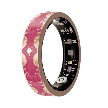 Smart Ring V10 Fitness Tracker with Heart Rate & Blood Oxygen Monitor Brilliant Rose Red, Size 8