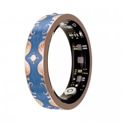 Smart Ring V10 Fitness Tracker with Heart Rate & Blood Oxygen Monitor Sapphire Blue, Size 9