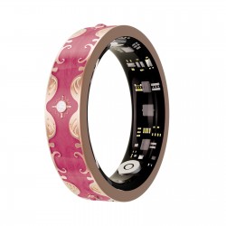 Smart Ring V10 Fitness Tracker with Heart Rate & Blood Oxygen Monitor Brilliant Rose Red, Size 10