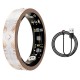 Smart Ring V10 Fitness Tracker with Heart Rate & Blood Oxygen Monitor Pearl white, Size 10