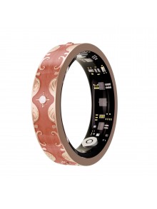 Smart Ring V10 Fitness Tracker with Heart Rate & Blood Oxygen Monitor Coral Orange, Size 10