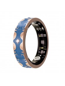 Smart Ring V10 Fitness Tracker with Heart Rate & Blood Oxygen Monitor Sapphire Blue, Size 10