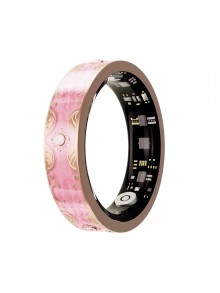 Smart Ring V10 Fitness Tracker with Heart Rate & Blood Oxygen Monitor Cherry Blossom Pink, Size 10