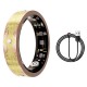 Smart Ring V10 Fitness Tracker with Heart Rate & Blood Oxygen Monitor Champagne Yellow, Size 10
