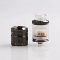 Authentic One Top Onetopvape Gemini RDTA Rebuildable Dripping Tank Atomizer - Gun Metal, Stainless Steel + PC, 26.5mm Diameter