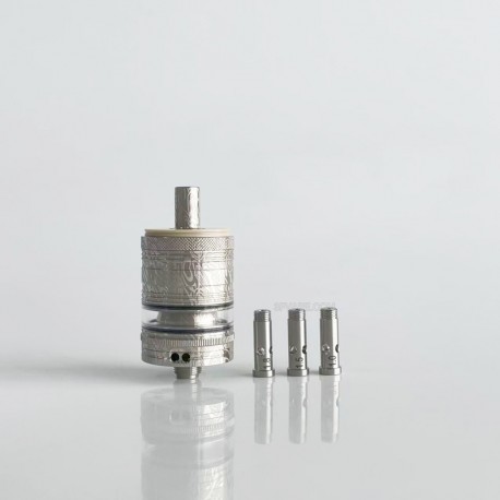 RekaVape Old School Ost R Dama Style MTL RTA Atomizer - Silver, 316SS + PEEK, Air Pin 1.0, 1.2, 1.5, 1.8mm, 3.5ml, 22mm Diameter