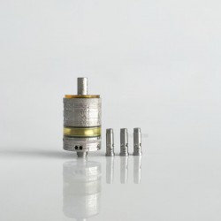 RekaVape Old School Ost R Dama Style MTL RTA Atomizer - Silver, 316SS + PEI, Air Pin 1.0, 1.2, 1.5, 1.8mm, 3.5ml, 22mm Diameter