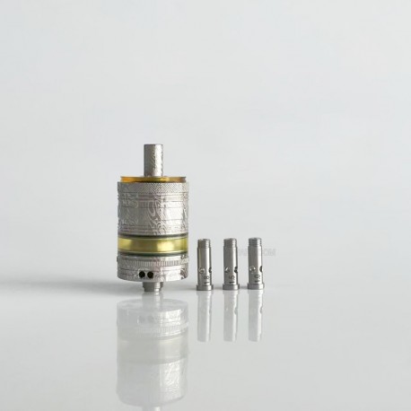RekaVape Old School Ost R Dama Style MTL RTA Atomizer - Silver, 316SS + PEI, Air Pin 1.0, 1.2, 1.5, 1.8mm, 3.5ml, 22mm Diameter