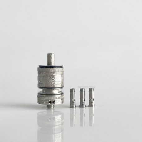 RekaVape Old School Ost R Dama Style MTL RTA Atomizer - Silver, 316SS + POM, Air Pin 1.0, 1.2, 1.5, 1.8mm, 3.5ml, 22mm Diameter